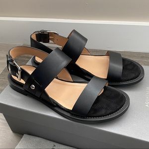 Aquatalia Leather Iona Sandal Black Size 6.5